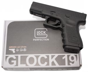 Glock 19 Pistol on box display